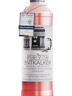 PURIVITA Universal Descaler Coffee Machine [500ML] – Descaling Machine Cleaning – Descaling Liquid for Delonghi, Nespresso, Dolce Gusto, Lazzata & More Models