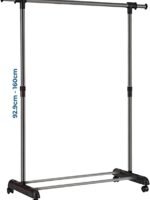 edihome, Clothes Hanger, Wardrobe, Clothes Hanger, Clothes Closet, Heavy Duty Metal and Portable with Wheels