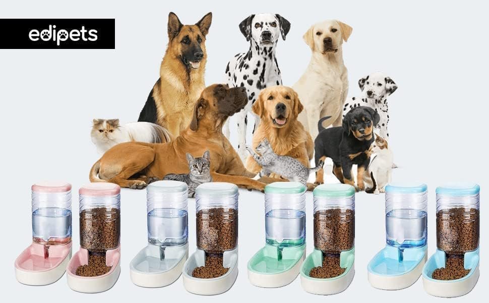 Edipets, Cat Food Dispenser Automatic Dog Food Dispenser 2 Units 3.8L Food Dispenser for Pets
